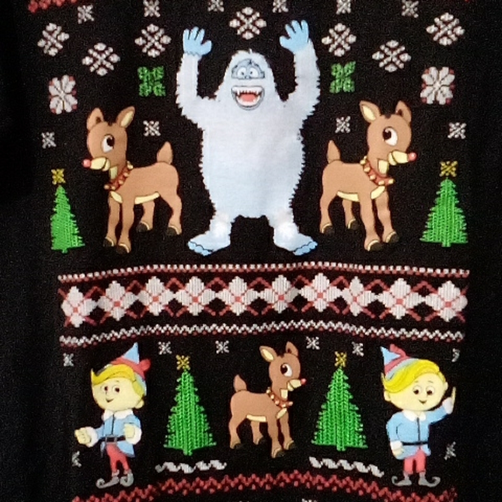 Rudolph the Red Nosed Reindeer black Christmas t-shirt - Picture 2 of 5